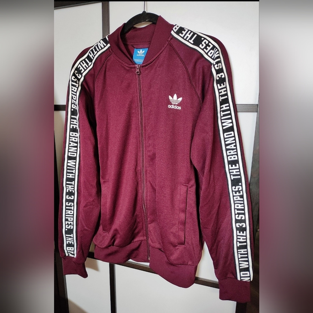 Adidas Burgundy Zip-Up Jacket